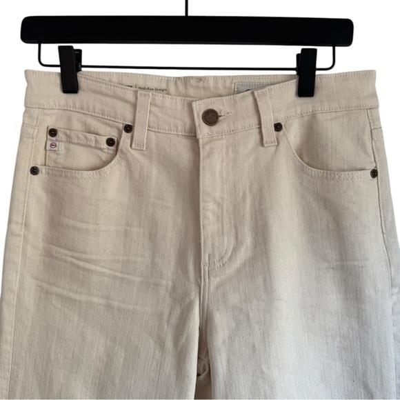 New! AG Adriano Goldschmied Saige AG-ED™ Mid-rise Straight Leg Denim Jeans - Cre - Picture 3 of 13